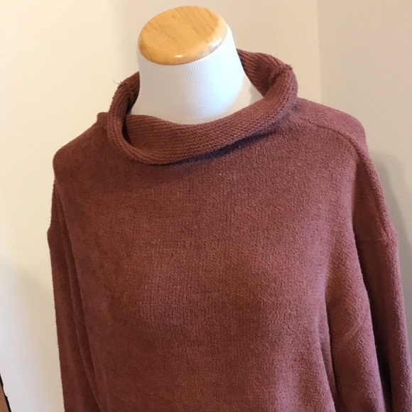 NWT Free People Beach Blanca Fleece Long Sleeve Maxi Dress Cowl Neck Med Brown - Picture 5 of 16